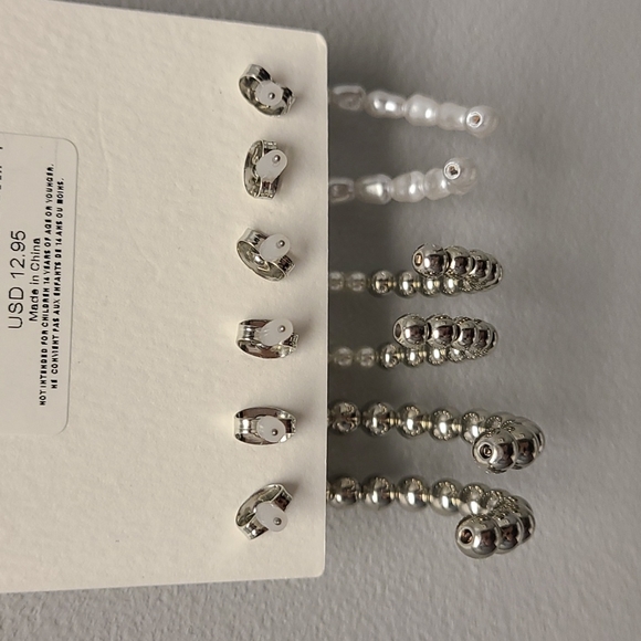 NWT-American Eagle Earrings 3 pair hoop/half hoop style - Picture 7 of 9